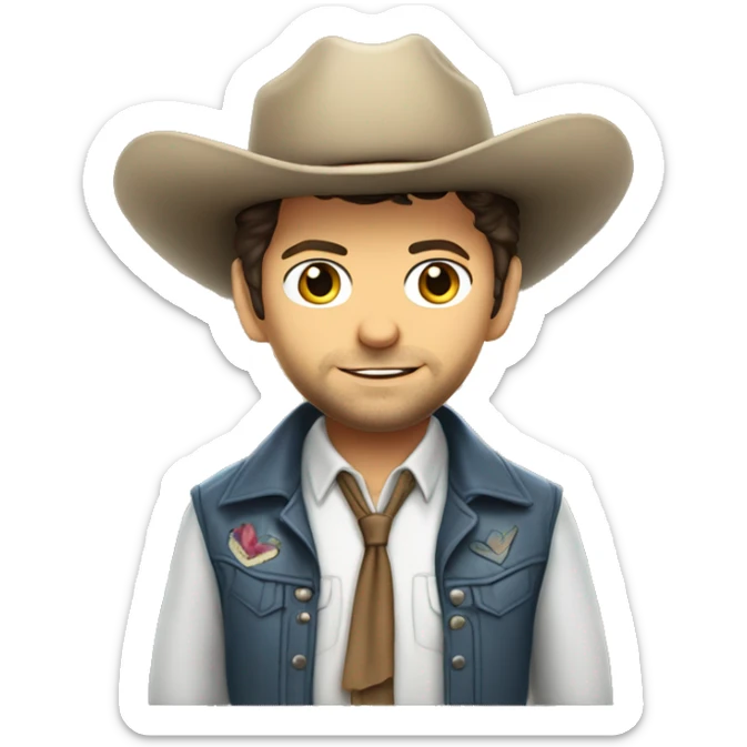 misha collins or also known as castiel, with the most gayest looking shit and cowboy hat sticker