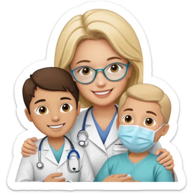 pedagoga hospitalar atendendo uma criança no hospital  sticker