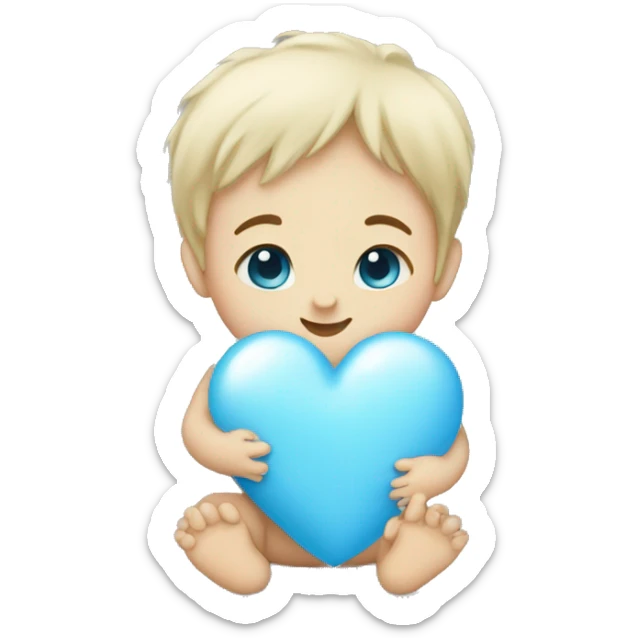  Baby Blue Heart  sticker