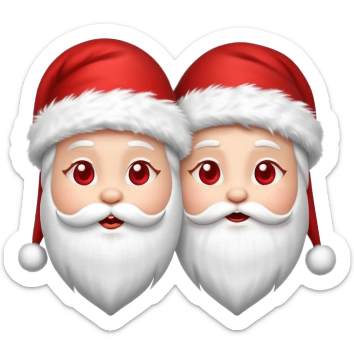 Make an emoji of a Santa Claws couple but with hearts falling on top sticker