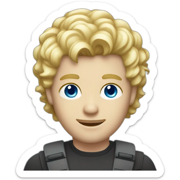 blonde male with macbook, slightly curly hair and light facial hair blue eyes and undercut haircut sticker