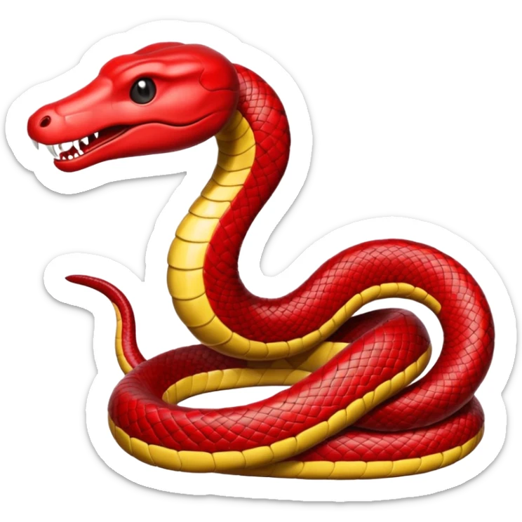 O sea que sólo sean las líneas que conforman a la serpiente que no tenga cuerpo que sea una serpiente roja sticker