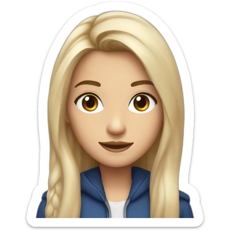 joven rubia con ojos grises y pelo largo a punto de entrar en la tardis sticker