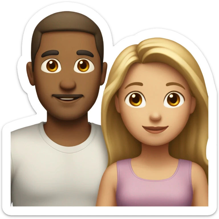 Puerto rican beard short brown hair  husband with blond long hair wife and brown long hair daughter Family  sticker