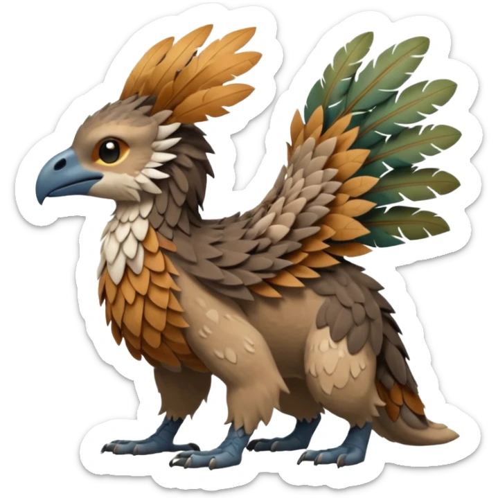 Skogen-Labubu-Trico-Fakémon-hybrid-creature (full body)  sticker