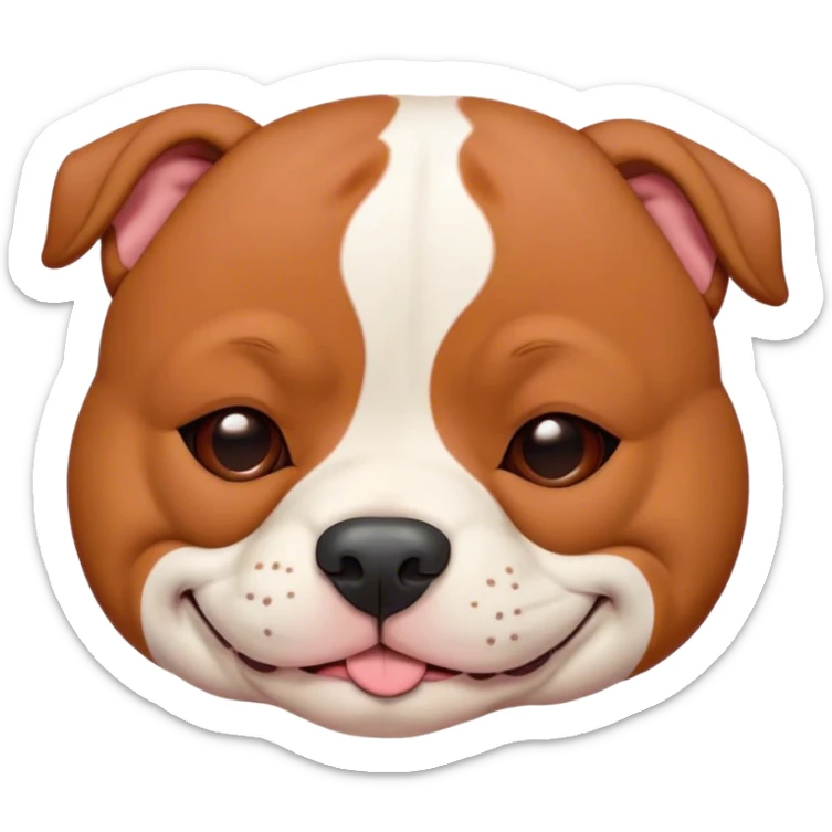 Meme-Worthy Cute Sleeping Red/Fawn Staffordshire Bull Terrier Portrait Emoji, Head resting peacefully with a contented smile, showcasing a delightfully compact build and a luxuriously soft red/fawn Fur with subtle white highlights, eyes shut in a serene nap, Simplified yet hilariously adorable features, highly detailed, glowing with a soft, drowsy light, high shine, relaxed and utterly lovable, stylized with an air of playful laziness, bright and heartwarming, soft glowing outline, capturing the essence of a comically sleepy guardian, so meme-worthy it feels like it could instantly become the next viral sensation of adorable slumber! sticker