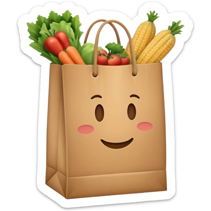 a bag of groceries, no picture on the bag sticker