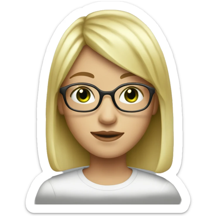 blond-girl-with-glasses-and-green-eyes-and-bob-hair-with-fringe sticker