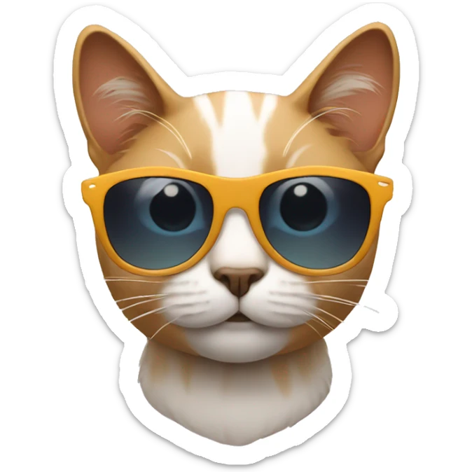 Cat with sunglasses sticker