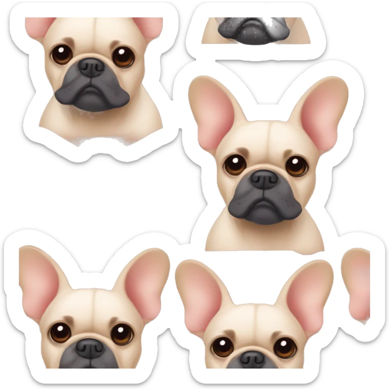 Funny red fawn french bulldog disney style sticker