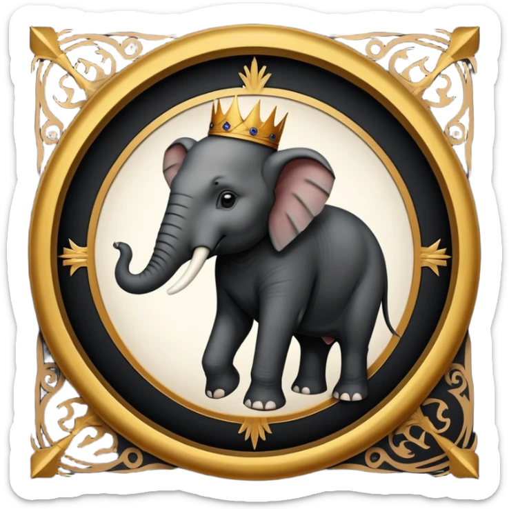 Republican Party Elephant but in a Game Of Thrones Intro Sigil Form - in a square picture frame sticker