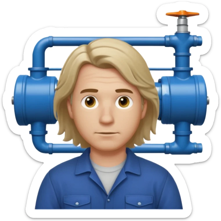 customer. 1 person only white male with shoulder normal person cloths. adult. pipeline technician change the expression and the shape of the face change the color of eyes. dont put background sticker