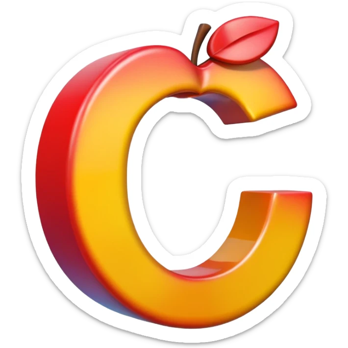 Apple style 3D emoji of the letter O, shiny, smooth, rounded, colorful, with the same toy-like texture as official Apple emojis sticker