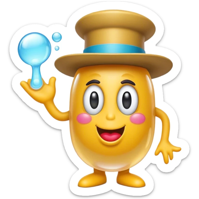 Cinematic Realistic Bubble O'Bill Pop Culture Emoji, featuring a quirky, playful portrayal of an iconic Aussie character rendered with vibrant textures and fun dynamic lighting. sticker