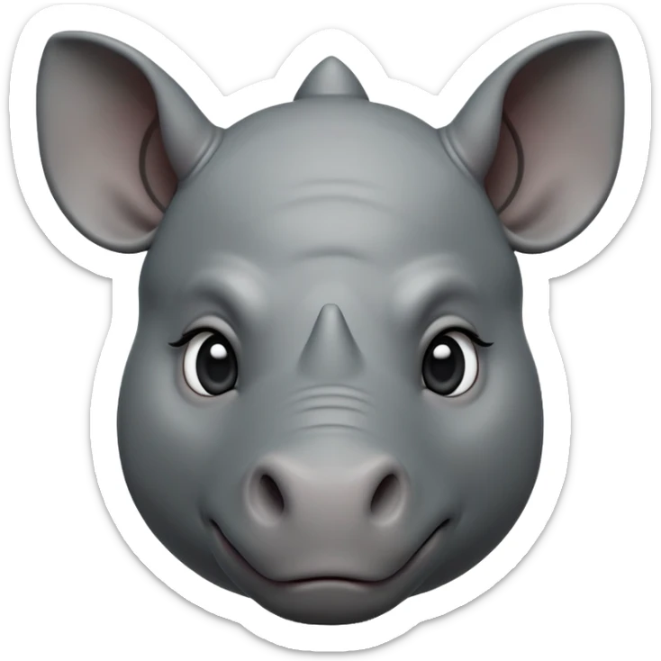 cinematic-noble-baby-rhinoceros-portrait-emoji,slate-grey-hide--poised-and-regal,-with-a-massive,-powerful-build-and-a-thick,-deep-set-soulful-piercing-eyes,-simplified-yet-sharp-and-sophisticated-features,-highly-detailed,-large-black-eyes sticker