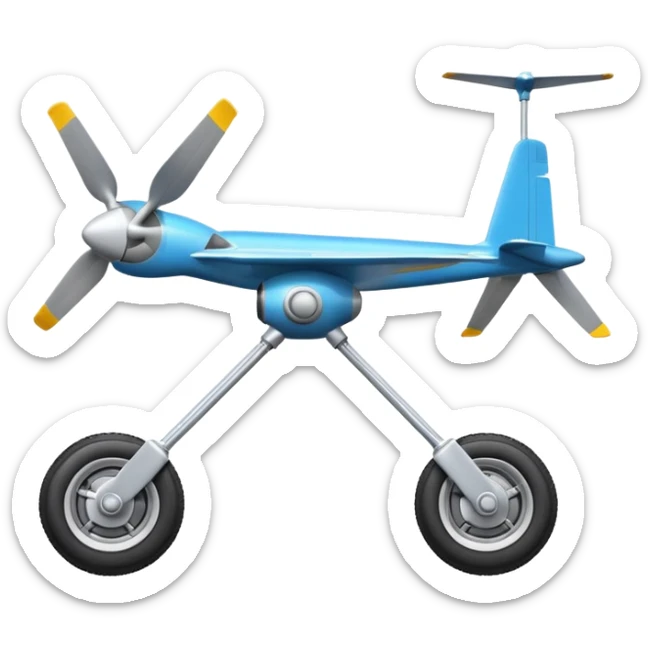 Emoji-style aircraft landing gear with a single wheel and strut, simplified design, clean lines, cartoon-like, isolated on white background, minimal shading sticker