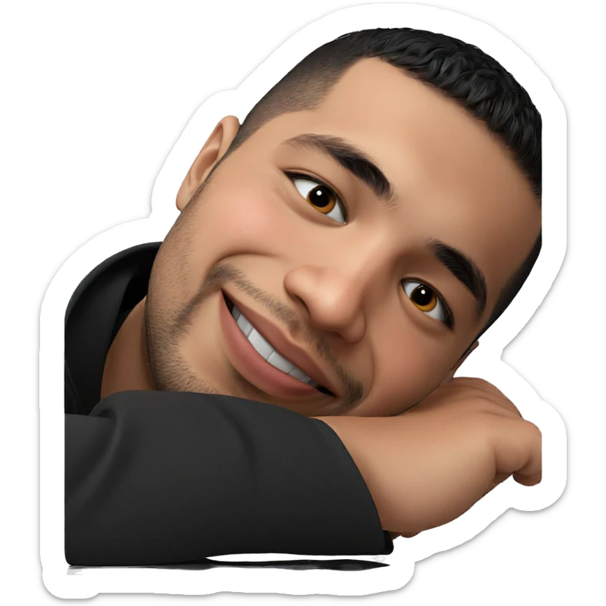 portrait of a boy in black sticker