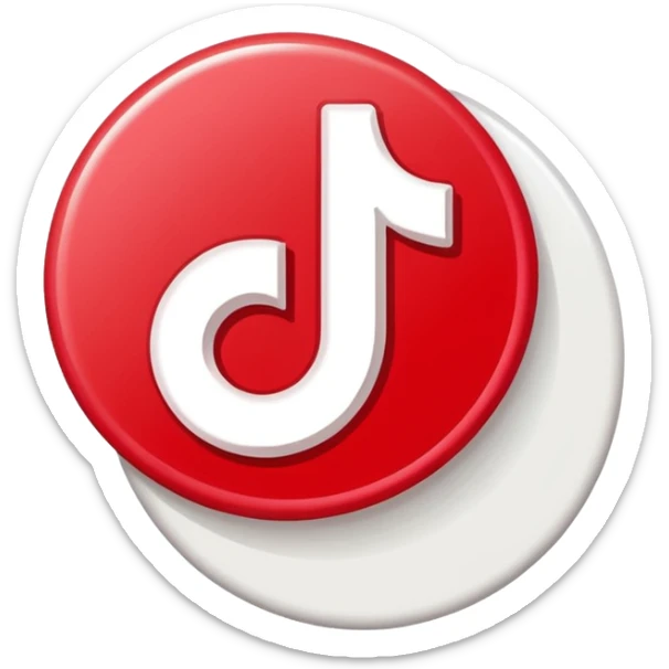 Crea la verificación de tik tok de color rojo  con un bien sticker