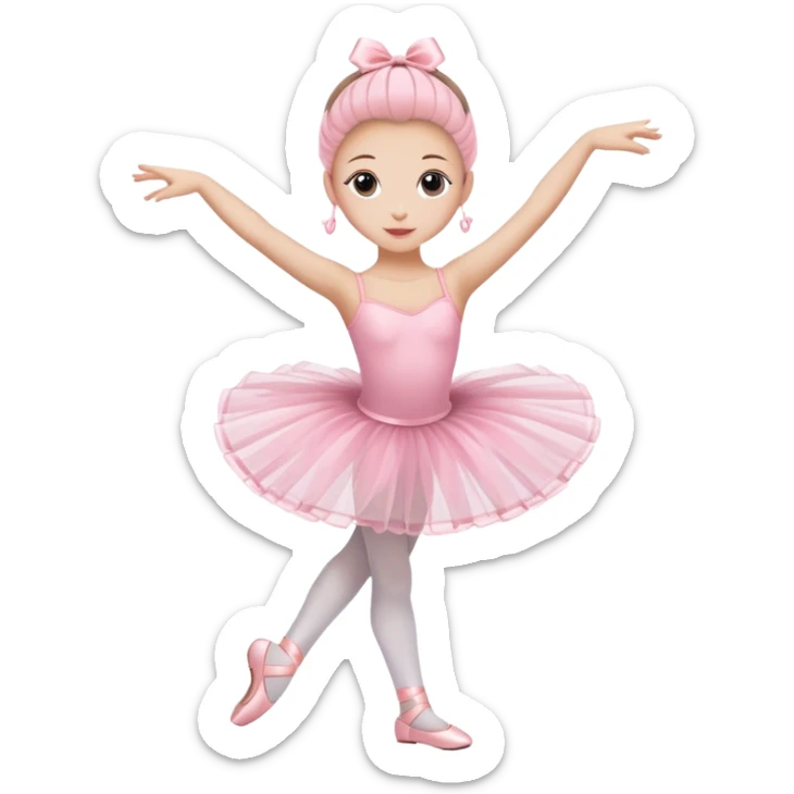 A coffee cup with arms and legs wearing a pink ballet tutu in a graceful dance pose sticker