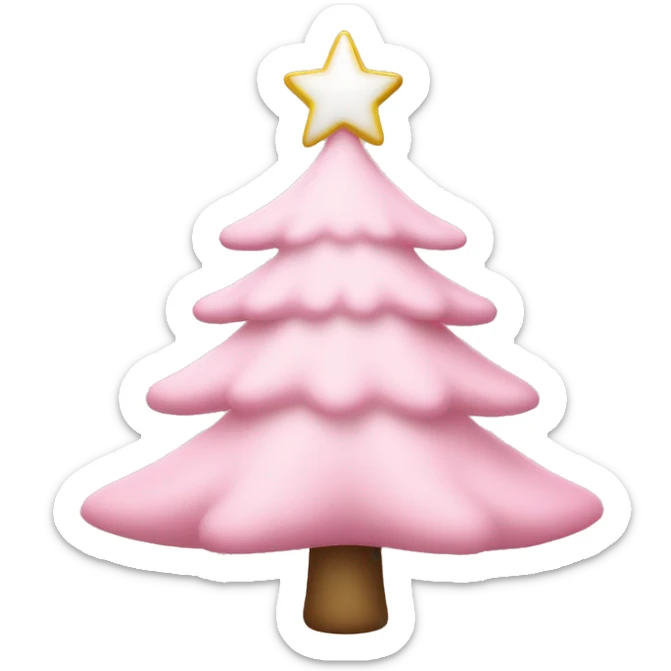 light pink christmas tree sticker