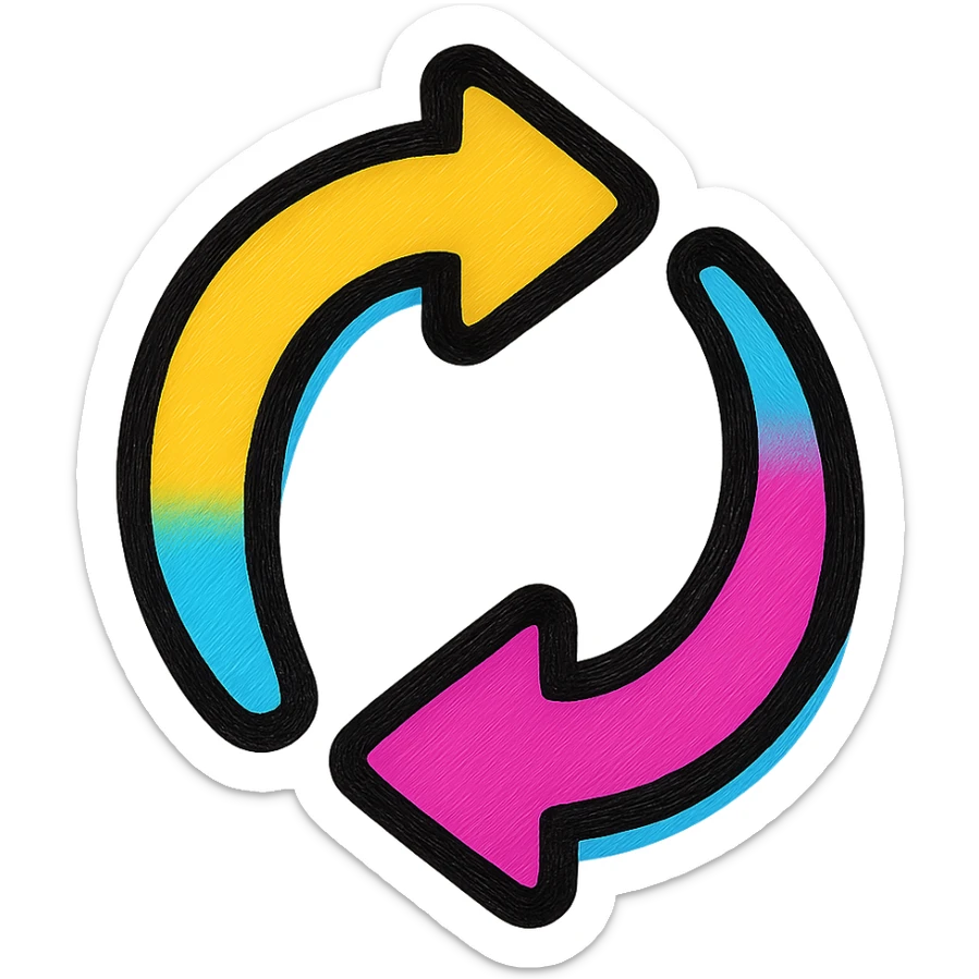 turnover arrows icon, professional style, green gold and white color scheme, bold and clear, suitable for digital use, no background sticker