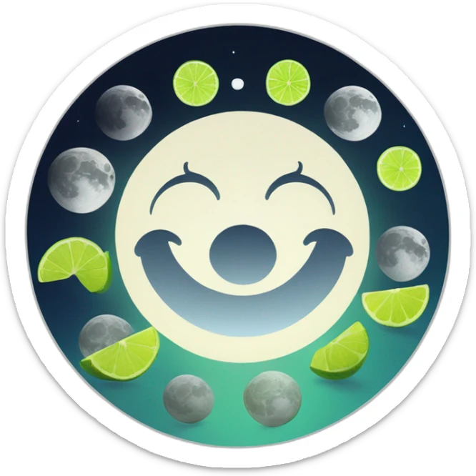 the 8 phases of Moon but there's a Slice of Lime instead of the Moom. sticker