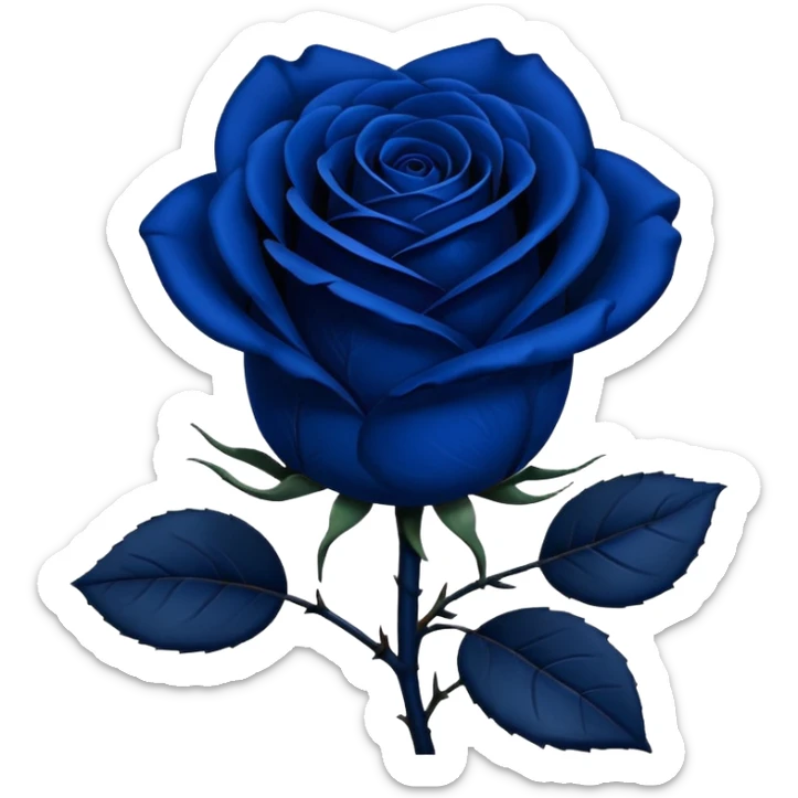 Dark blue rose with a black stem sticker