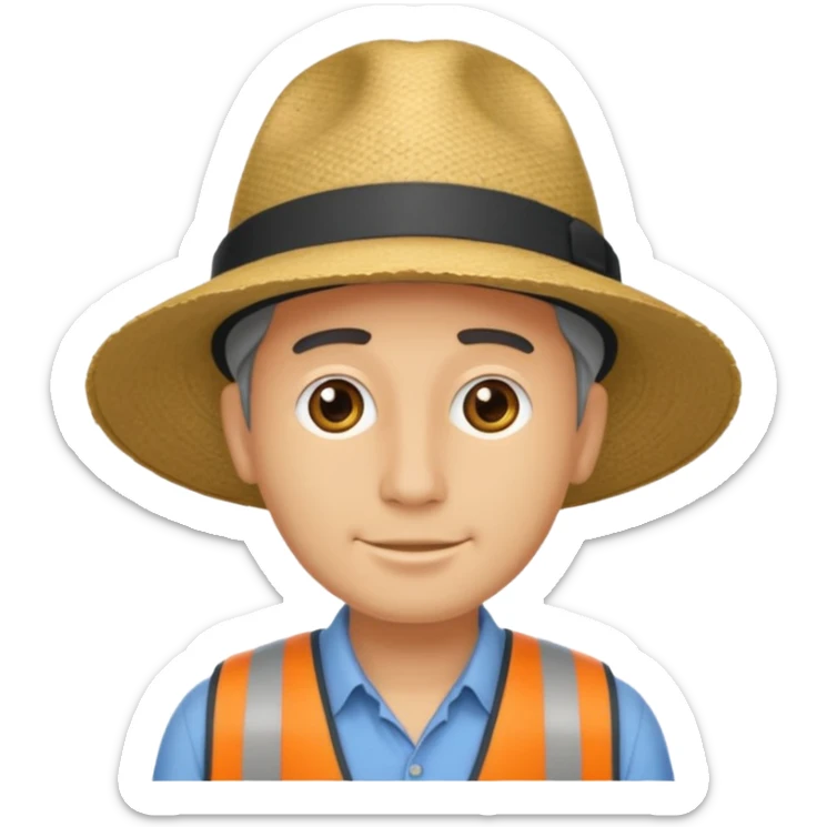 homme créole réunionnais  avec chapeau embouteillage route  sticker