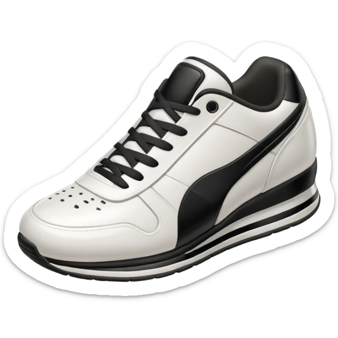 3D Apple-style emoji of a sneaker pressing on the ground, leaving a clear shoe print under it. Rounded, glossy, smooth, soft shadows, white background.

 sticker