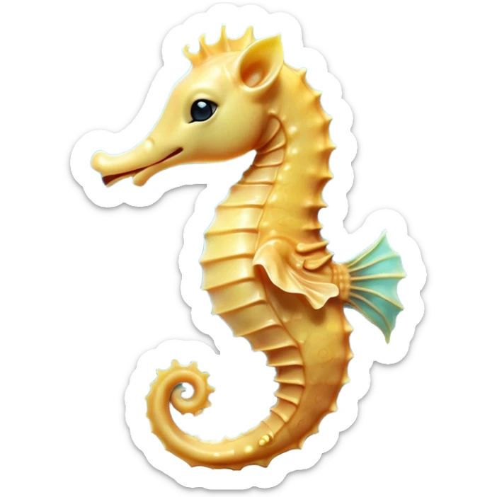 Cinematic Cute Yawning Sea Horse Portrait Emoji, Head tilted slightly with a dramatic, wide-open yawn, showcasing a petite, elegantly curved seahorse with a softly drooping tail and sleepy, half-closed eyes, Simplified yet irresistibly adorable features, highly detailed, glowing with a soft, cozy aquatic glow, high shine, relaxed yet expressive, stylized with a dash of whimsical marine charm, soft glowing outline, capturing the essence of a drowsy yet affectionate seahorse that appears ready to stretch out for a nap! sticker