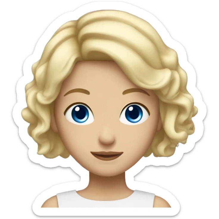 Blonde girl with short hair and blue eyes sticker