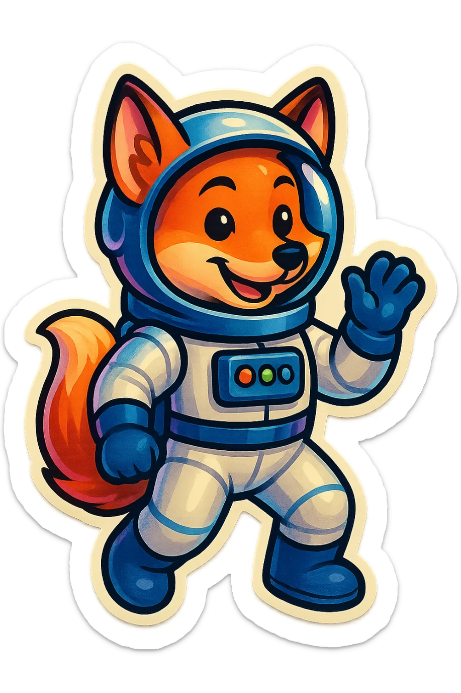 fox asstronaut sticker