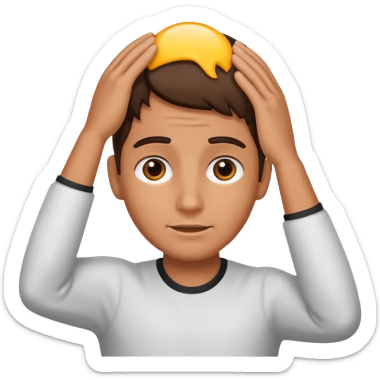 Hand in the head sticker