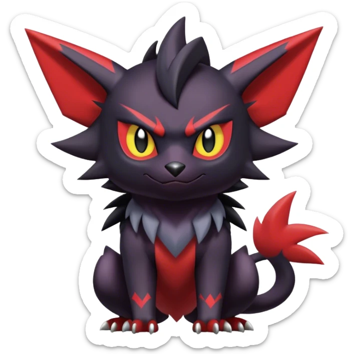 Edgy Cute Cool Kawaii Litten-Noivern-Zoroark-Noibat-Pokemon Full Body  sticker