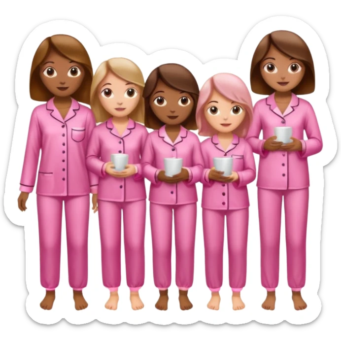 group of black women in pink pajamas high quality silky pajamas and like 20 women sticker