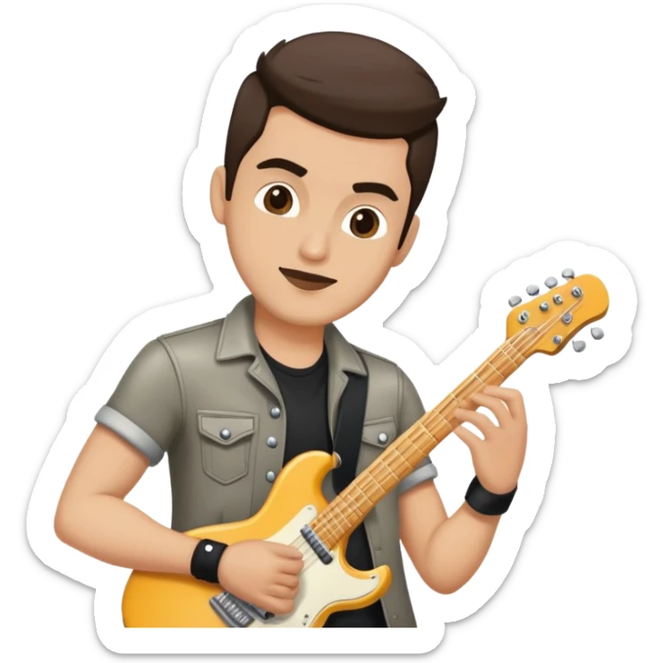 Happy Rock Pop Music Male Musician in his 30s dressed with trendy style sticker