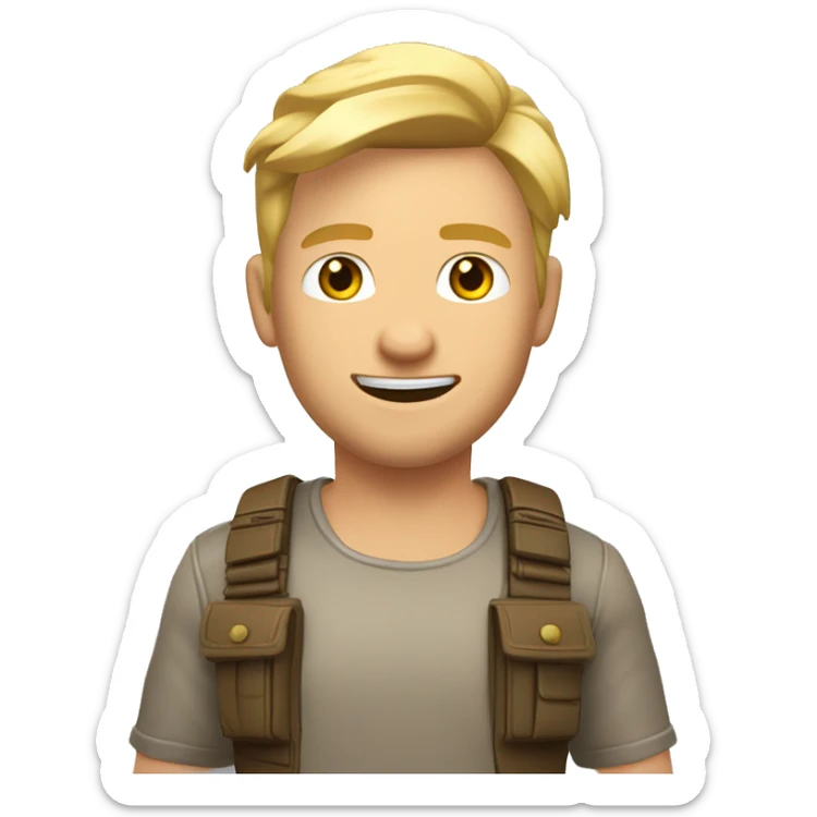 Un gars au cheveux rasé blond qui joue au jeux vidéo a valorant sticker