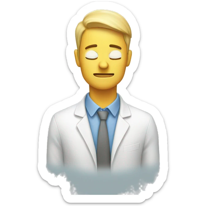 a marketing person breathing a sigh of relief sticker