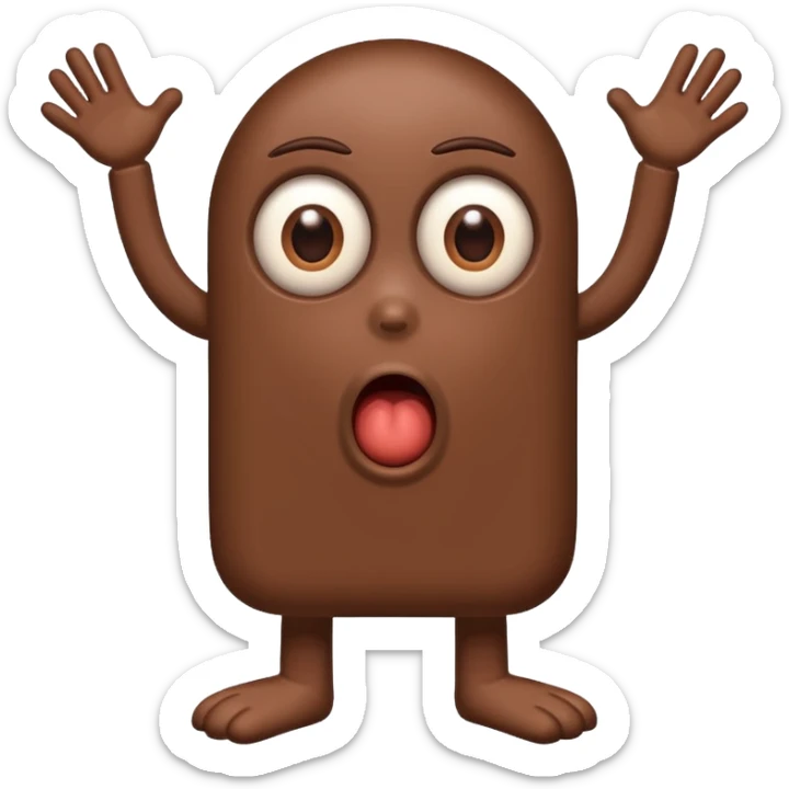 Une chocolatine avec des yeux des bras et des jambes qui peure  sticker