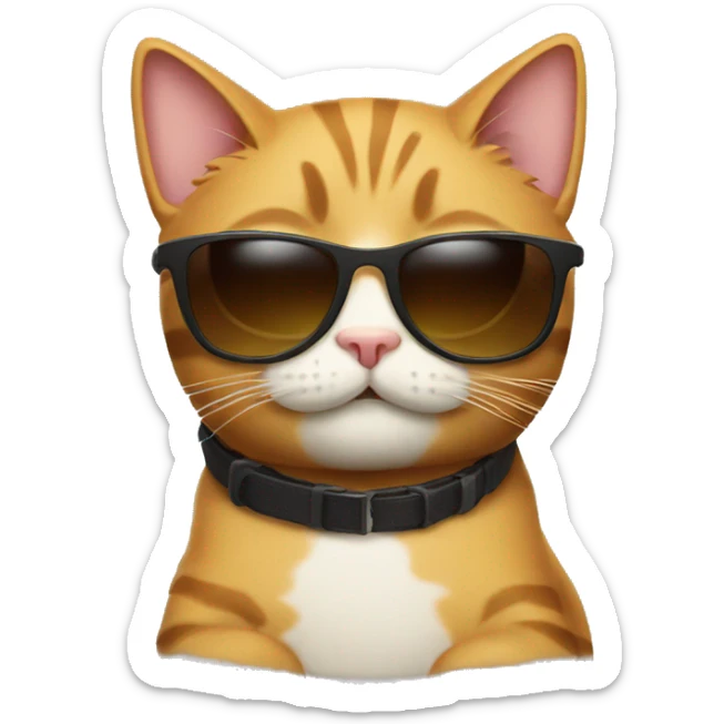 Cat with sunglasses sticker