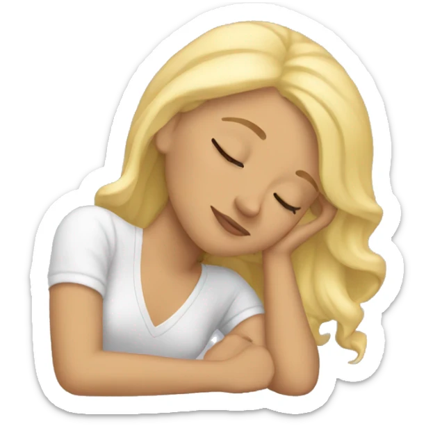 Blonde girl sleeping sticker