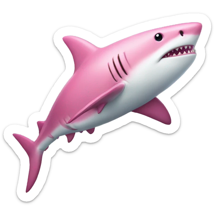 pink shark sticker