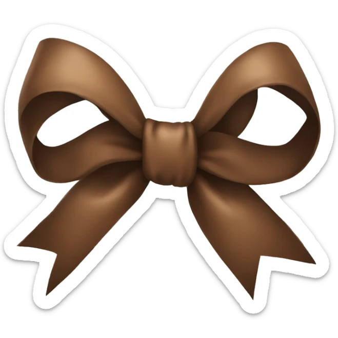 Brown bow sticker