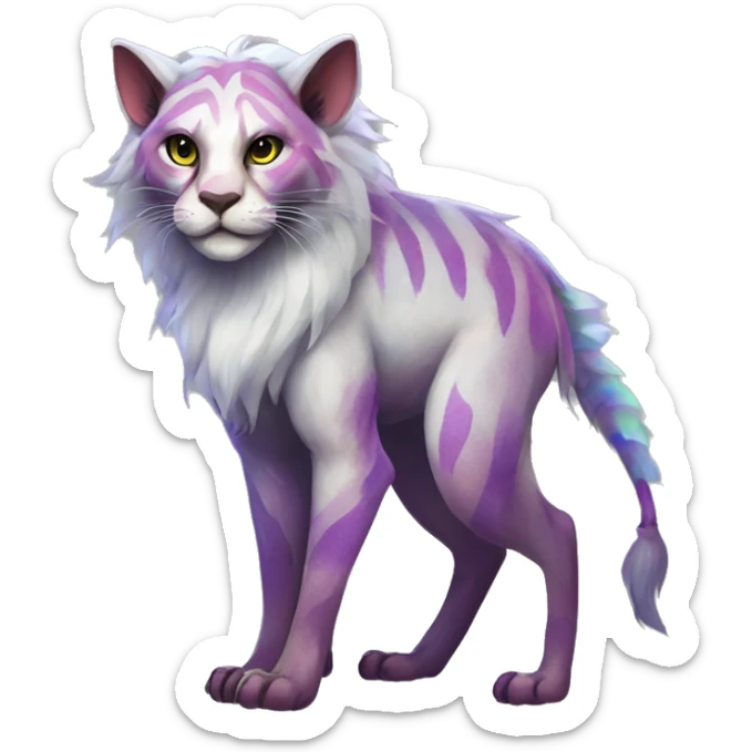 Colorful vernid fantasy creature LiLaiRa Kamirah Falvie whiskers paws full body sticker