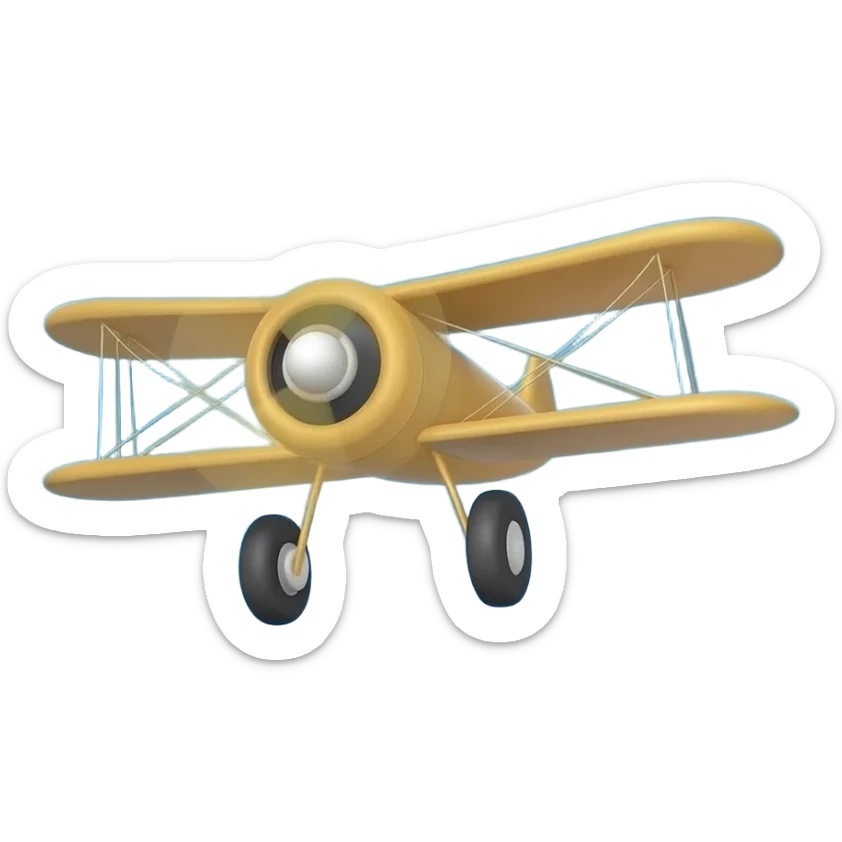 Airplane (propeller plane) in a sky background  emoji sticker