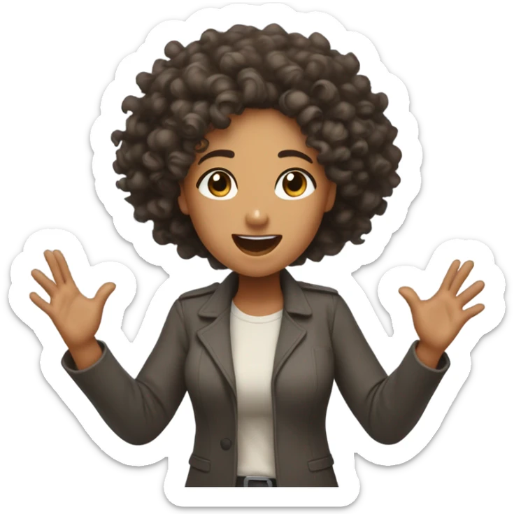 Curly-haired biracial woman as a preacher, praising the lord sticker