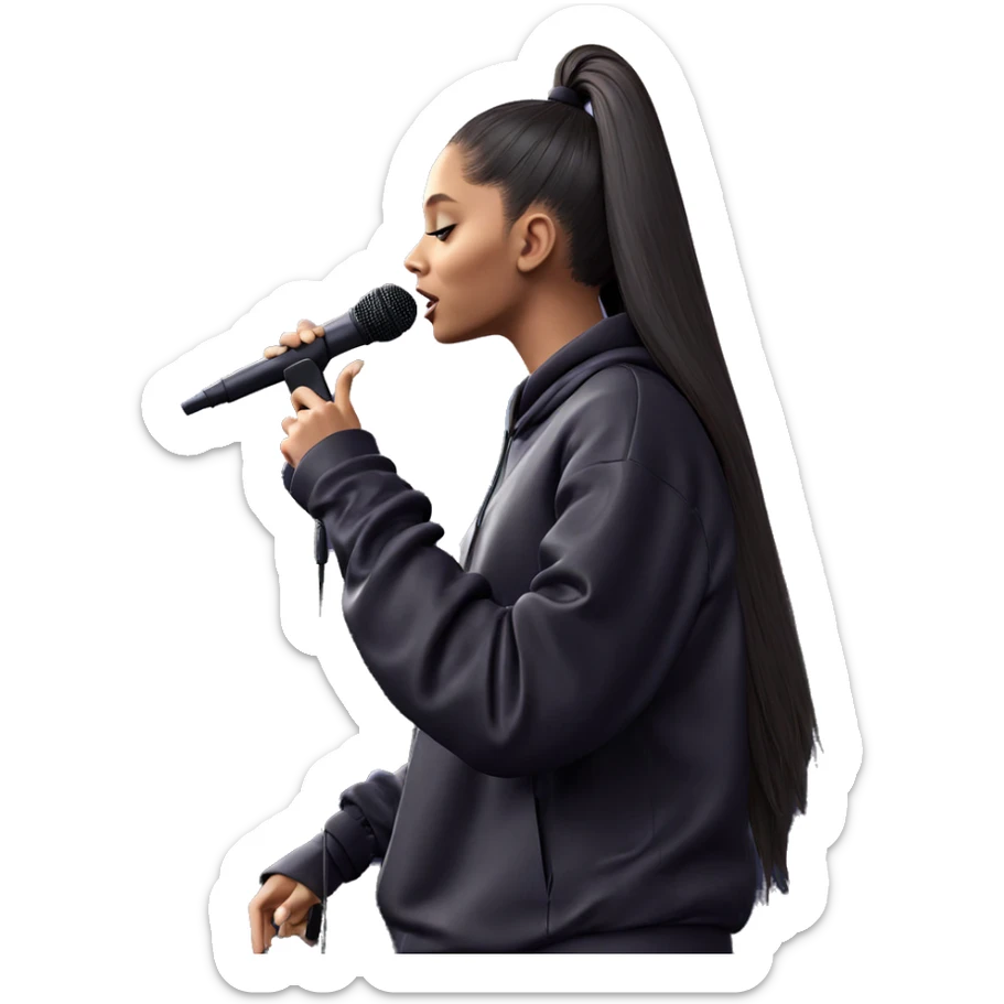 girl singing with microphone sticker