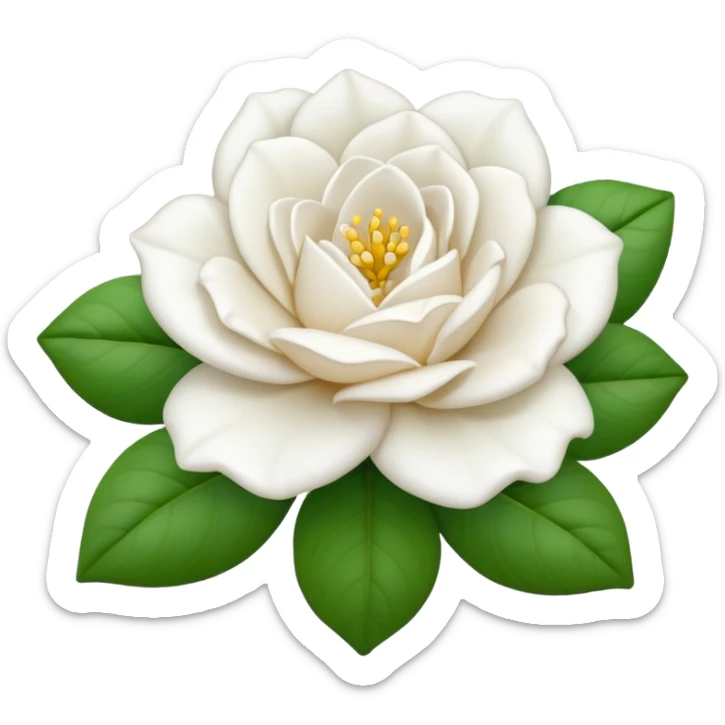 Rosa blanca tipo gardenia sin hojas verdes ninguna hoja verde sticker