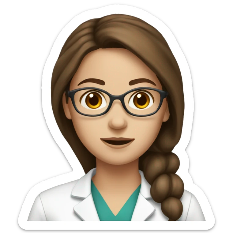 white skin woman doctor with brown hair  sticker