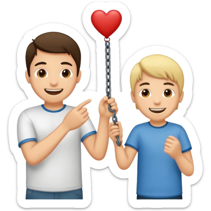 un niño pequeño y un hombre jugando al juego de tirar la soga (la soga blanca) sticker